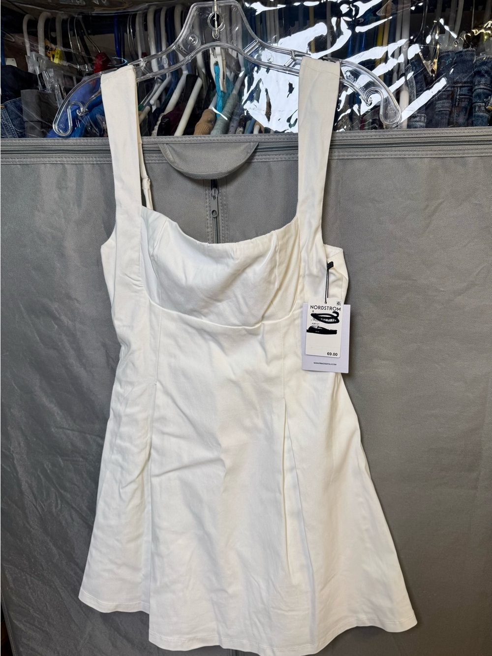 NWT Princess Polly White Square-Neck Mini Dress- Size 6